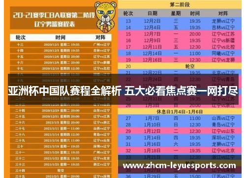 亚洲杯中国队赛程全解析 五大必看焦点赛一网打尽 亚洲杯中国队赛程全解析 五大必看焦点赛一网打尽